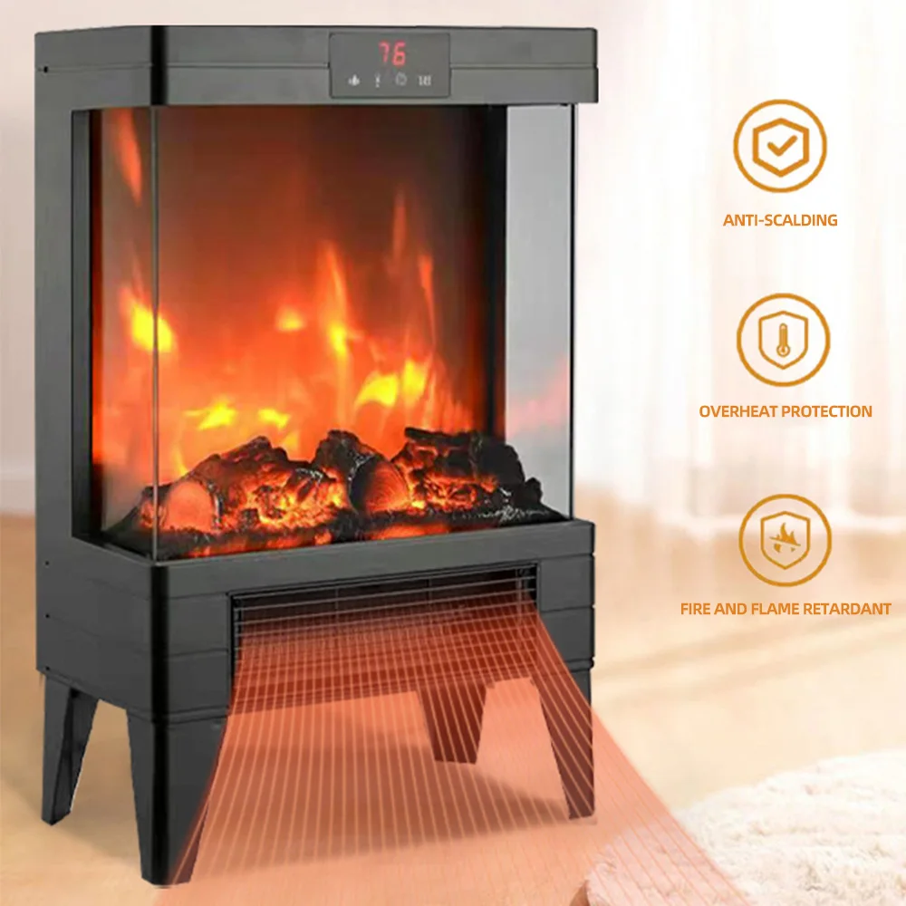 Household Indoor Smokeless Electric Fireplace Heating 3D Flame Mountain  multifunctional Energy saving Fan heater - AliExpress
