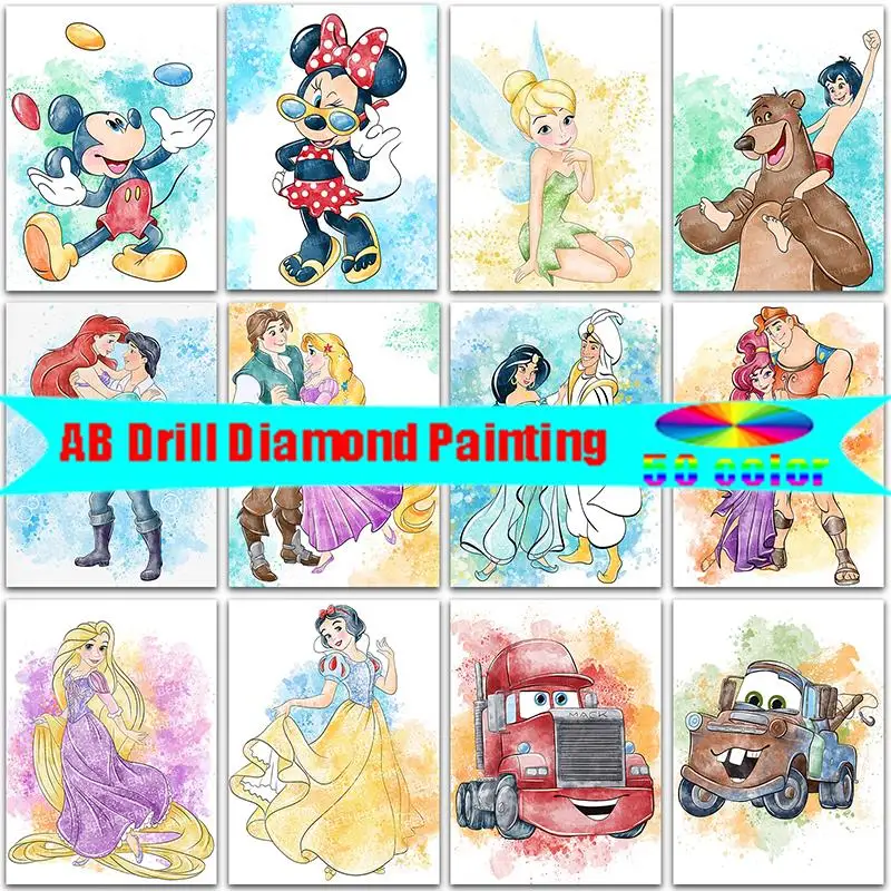 

Full Square Round Diamond Embroidery Cross Stitch Mosaic 5D DIY Diamond Painting Disney Princess Dumbo Mickey Mouse Home Decor