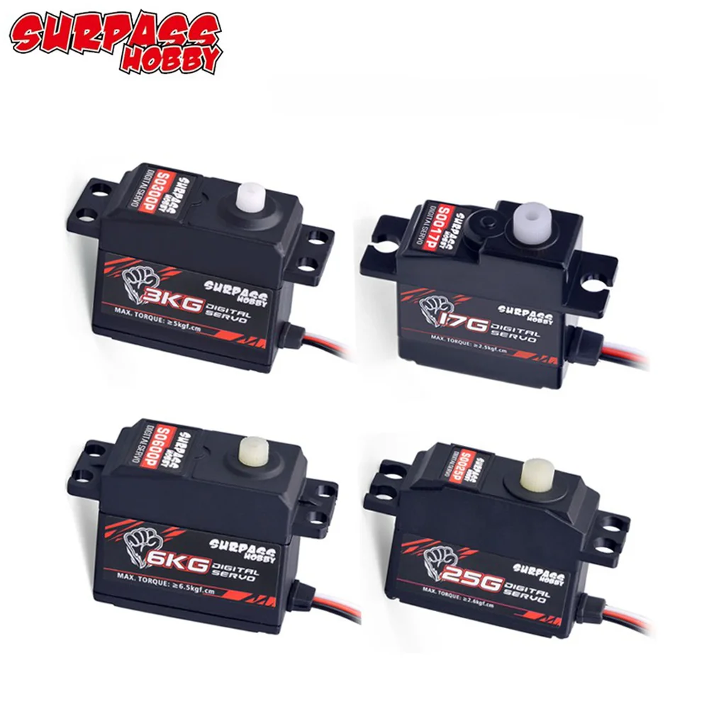 

17g 25g 3KG 6KG SURPASS Hobby Plastic Gear Waterproof Micro Mini Digital Servo for 1/8 1/10 1/12 1/14 RC Car Airplane Boat Plane