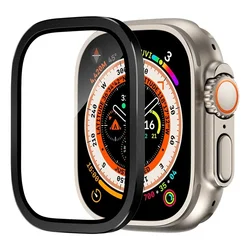 Premium Tempered Glass HD Screen Protector with Metal Bumper - IWatch Ultra 49mm (Black)