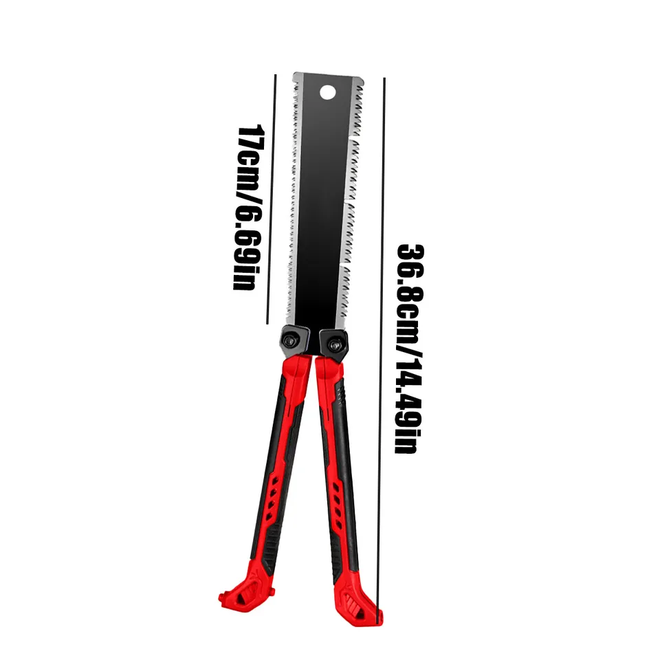 8-Inch Folding Hand Saw With SK5 Blade - Double Edge Woodworking & Pruning Saw For Camping & DIY