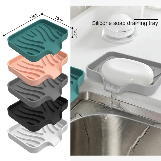 Silicone Soap Dish Tray and Sponge Holder,Silicone Kitchen Sink