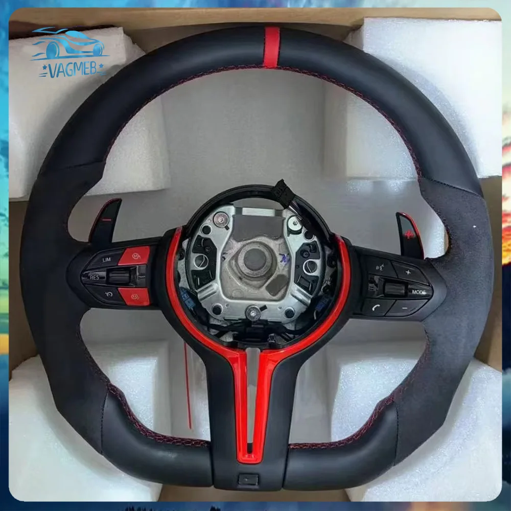 BMW F01 F06 F10 F11 F25 F26 F30 F31 F32 F12 F20 F21 F22 F33 F34 F36 M3 F80 M4 F82 M5 F90용 플랫 바텀 M 스포츠 스티어링 휠