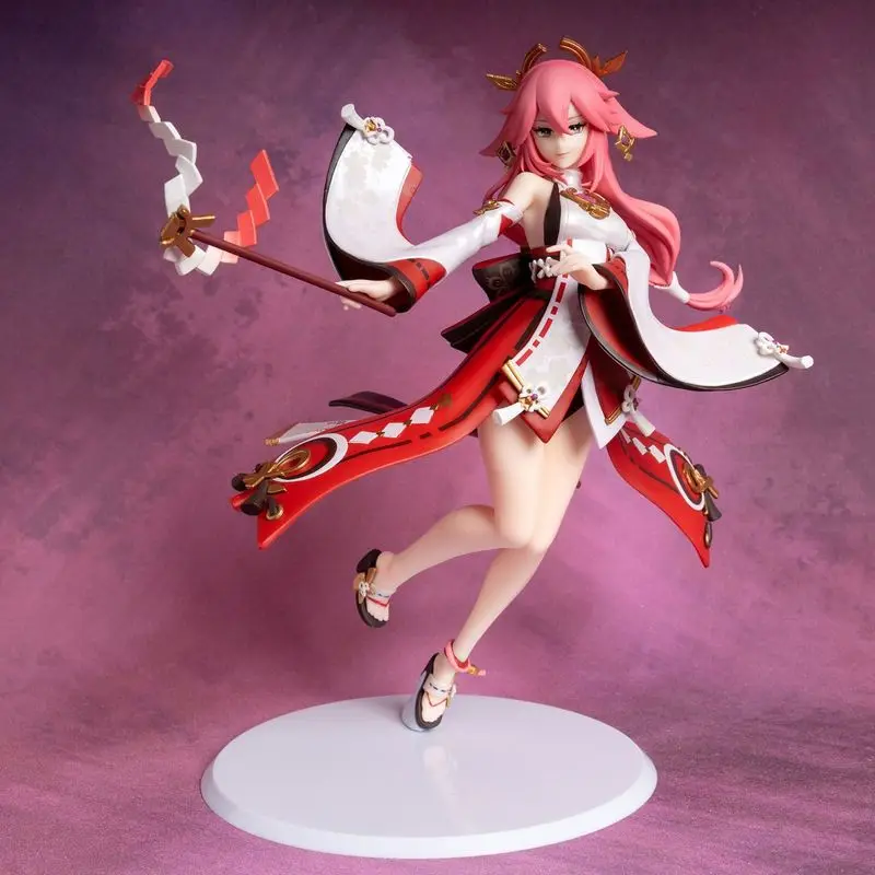 

25cm Yae Miko Action Figures Genshin Impact Pvc Anime Figure Statue For Children Gift Figurine Game Collectible Model Doll Toys