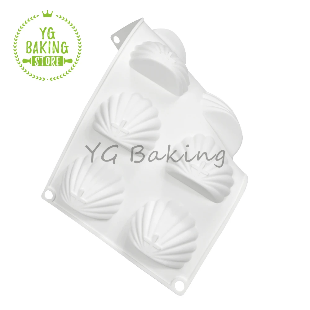 8 Cavity 3D Seashell Design Pudding Mousse Mould DIY Candy Chocolate Silicone Mold Cake Decorating Tools Kitchen Bakeware
