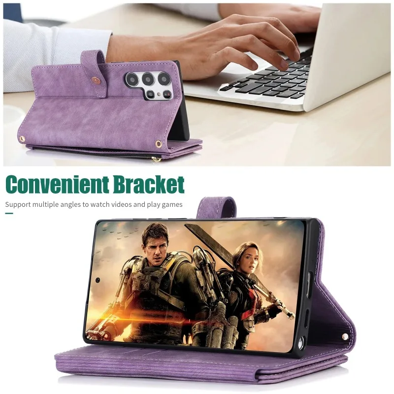 Leather Crossbody Phone Case with Wallet Card Holder