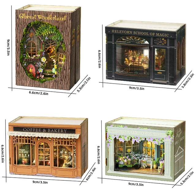 3D Wooden Puzzle Small House Assembly Building Model Construction DIY Miniature Doll House With Furniture Lighting Wooden Crafts 6