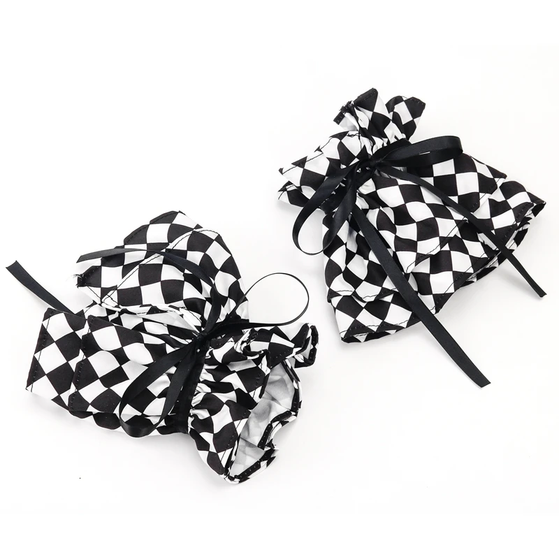 Abnehmbares Clown-Halsband und Handgelenkmanschetten-Set, Schwarz-Weißer Rüschen-Schal, Fake-Kragen für Cosplay und Bühnenauftritte – Detail 17