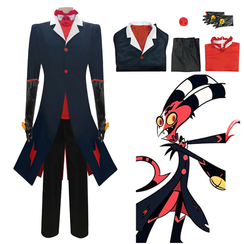 

Hazbin Cosplay Hotel Helluva Boss Blitzo Cosplay Costume Party Uniform Suit with Tail Halloween Outfit for Men Women Custom sets