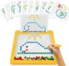 Magnetic Drawing Board for Toddlers Magnet Beads and Pen Drawing Board Montessori Educational Sensory Travel Toys 1