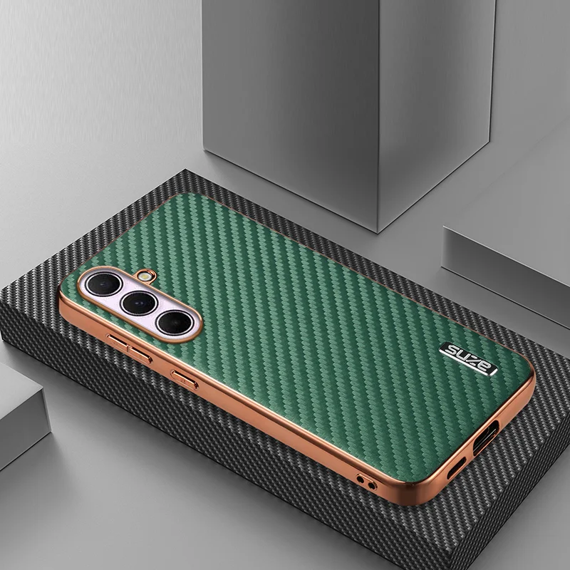 Enhanced Carbon Fiber Armor Hybrid Phone Case - Durable Back Cover with Sleek Design