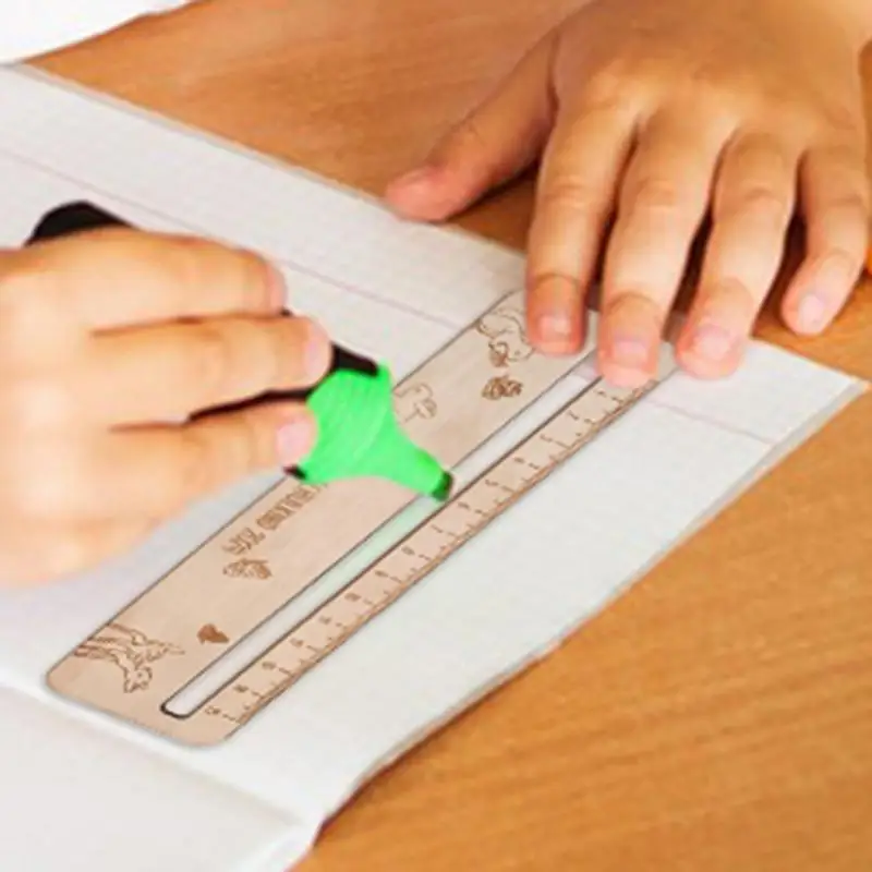 Guided Reading Tools Wooden Guided Reading Ruler Text Guide for Children Students Measuring Ruler Reading Tools  Accessories