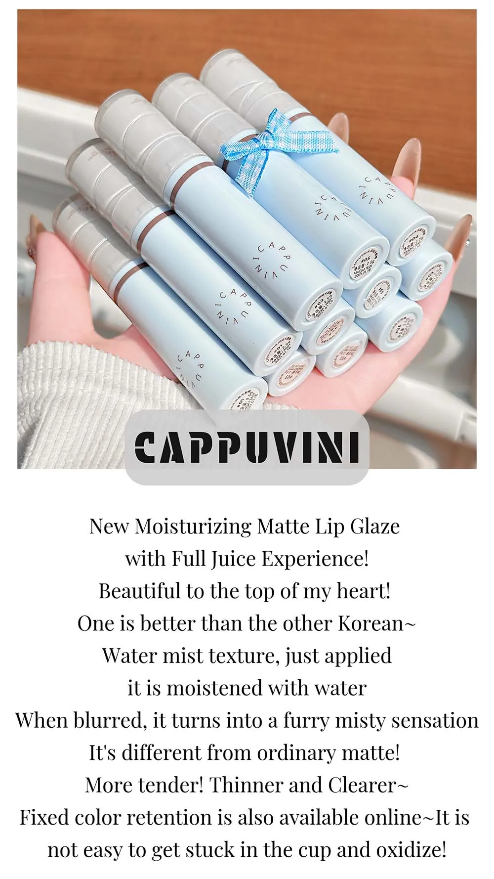 Hydrating Mirror Glossy Liquid Lipstick Reddish Brown Lip Tint_voghion.com