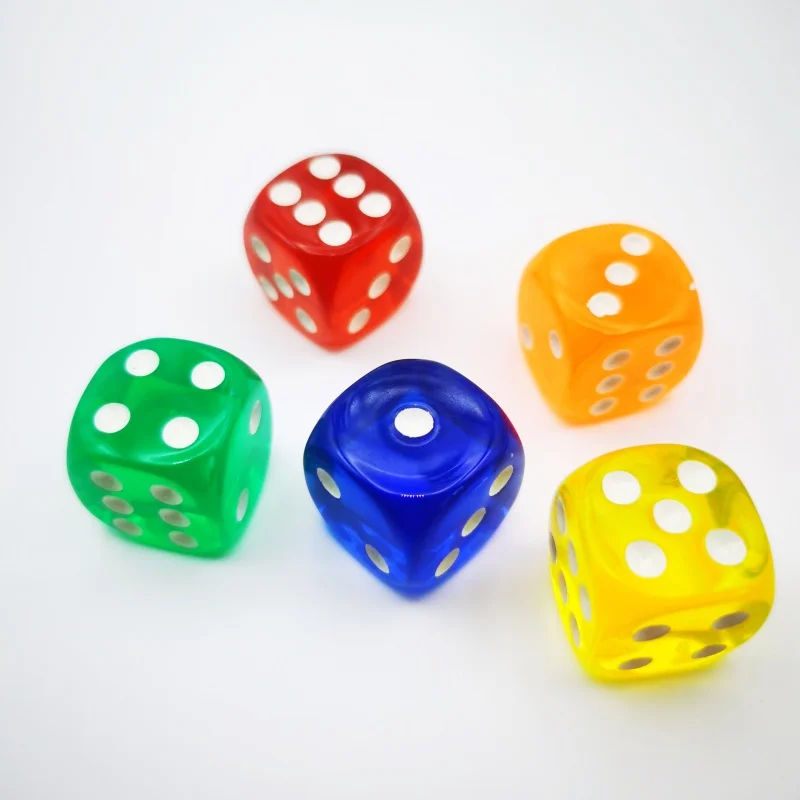 Game Dice Dice Set Acrylic Dice 5Pcs/set 19mm Game Dices 6 Faces Round Corner Acrylic Cube Dice Family Game Dice Spanish For Fun Pub Toy