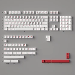 Sushi TaiChi Cherry Profile Dye - Sub PBT Keycap Set - Japanese Custom Design (148keys red)