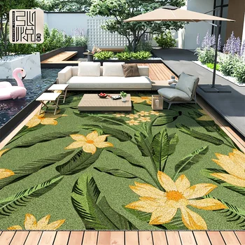 VIKAMA Fresh Summer Outdoor Carpet, Large Area Terrace Floor Mat, Anti-Slip Camping Grass, Portable Carpet, Home Decoration 1