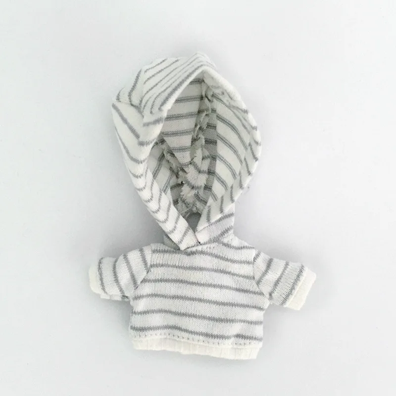 Striped Dolls Sweatshirt Coat Long Sleeve Doll hooded sweatshirt Clothes For Ob11,Mollys,Obitsut 11,1/12 BJD Doll Accessories 6