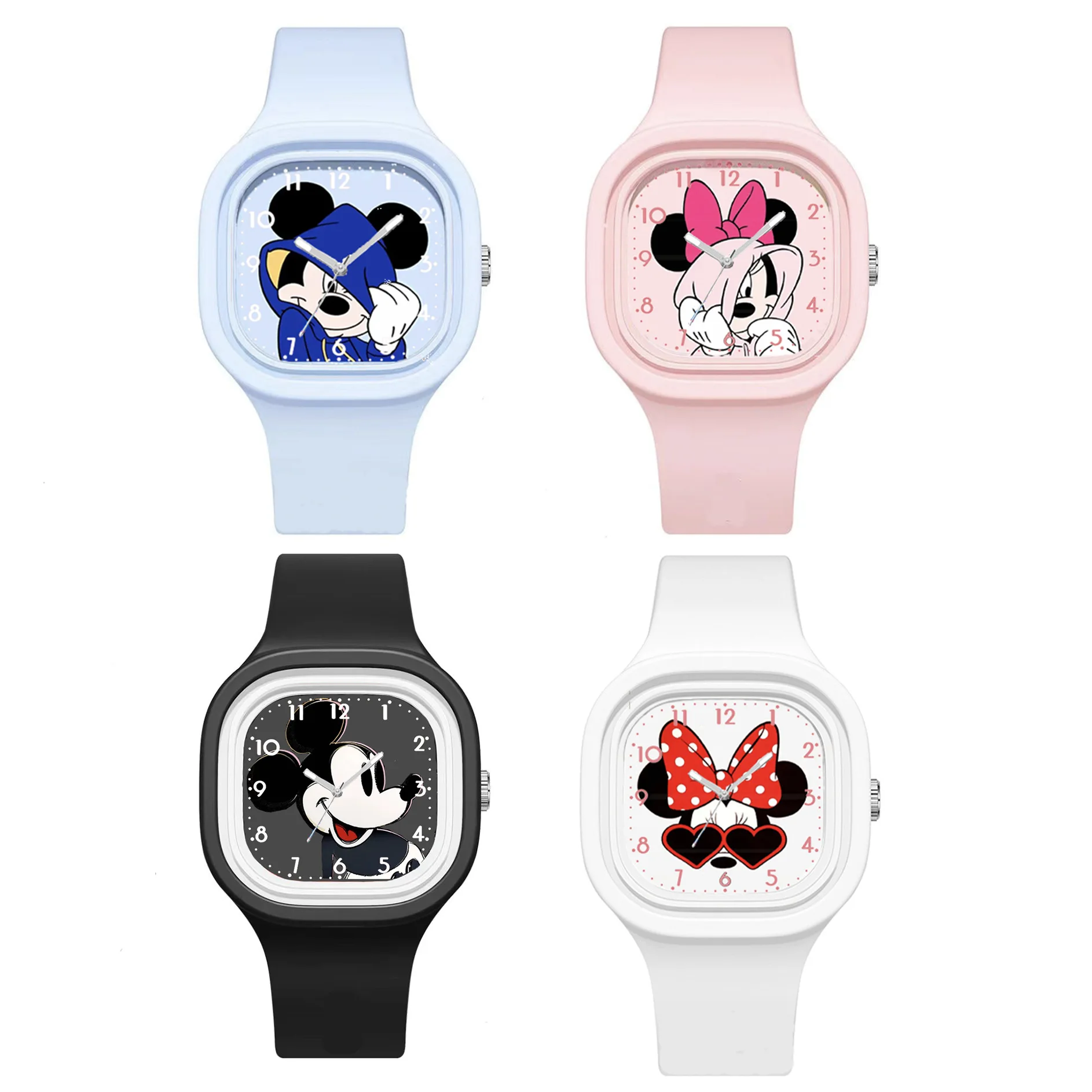 Disney Mickey Girls Watches for Women Cute Anime Minnie  Kawaii Stitch Children Clock Toys Accessories relogio infantil 4