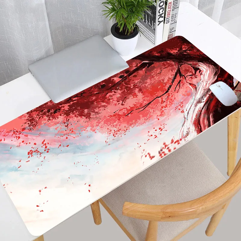 

Cherry Blossom Anime Mousepad XXL Large Office Rubber Table Mat PC Gaming Anti Slip Mouse Pad Keyboard Mat 900x400 Gamer Playmat