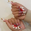 20pcs/bag 3D Cherry Design Nail Charms Red Cherry Crystal Rhinestone Nail Gems Glitter Diamond Stud Fruit Nail Art Decoration 6