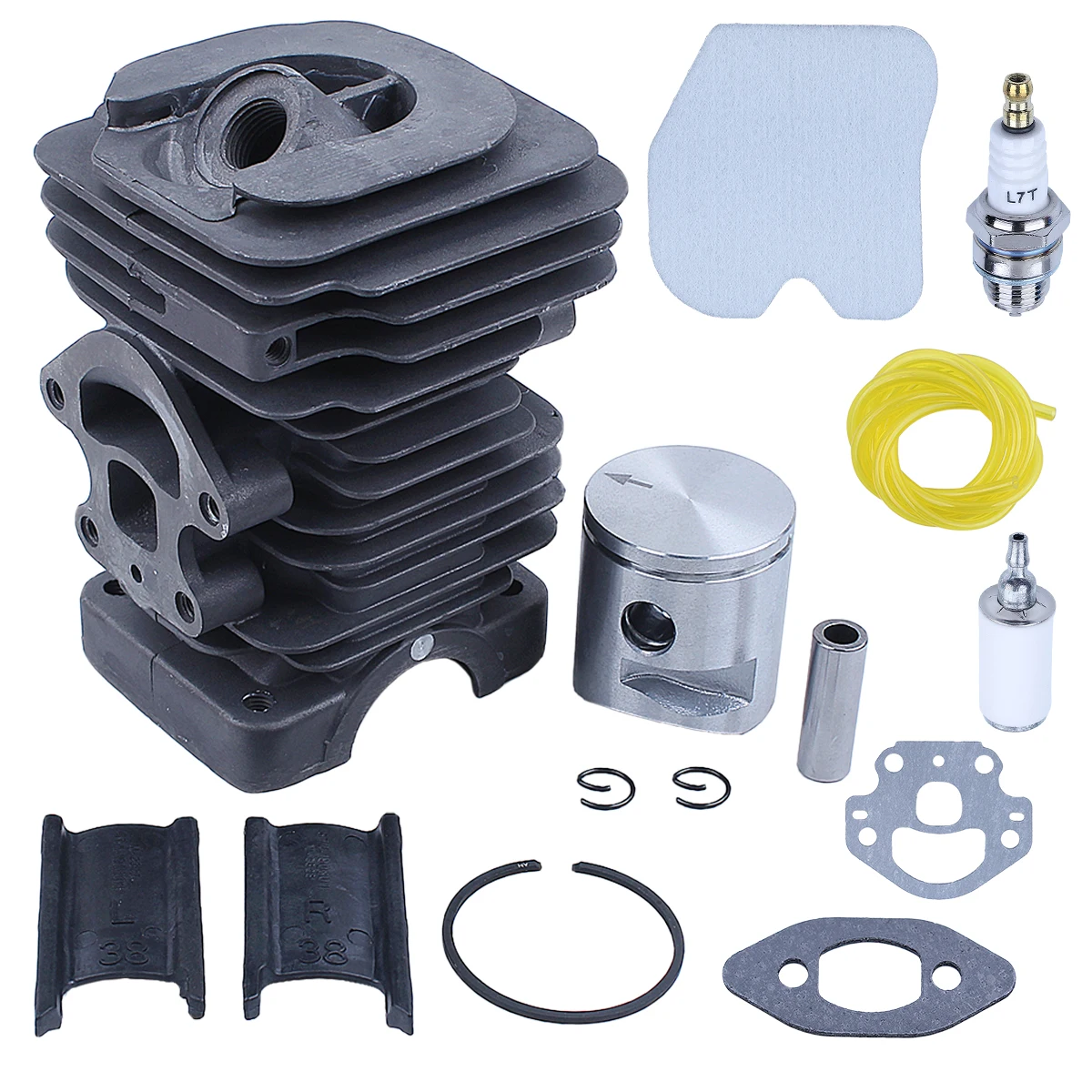 39mm Cylinder Piston Bearing Kit For Husqvarna 240 236 235 236E 240E Chainsaw 545050417 Carb Muffler Gasket Air Fuel Filter Line 3