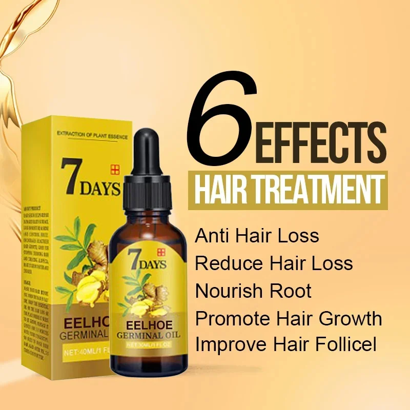 7 Days Ginger Hair Serum Strengthen Hair Roots Repair Damaged Essential Oil Nourish Scalp Care Product For Women Men