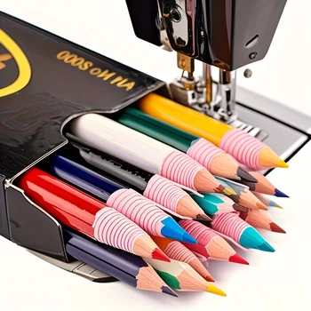 Confezione da 8 matite da cucito con colori assortiti, gessetti da sarto, matite colorate per marcatura, gessetti senza bisogno di affilatura per cucito, design di abbigliamento e strumenti per la creazione di modelli