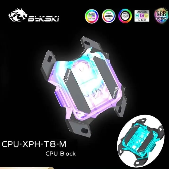 Bykski Cpu Bloco de Água para Amd Ryzen3 Am3 Am3 Mais Am4 fm X570 Placa-mãe Soquete Rgb Luz Sincronização Radiador Refrigeração Cpu-xph-t8-m Ventiladores e resfriadores - Imagem 5