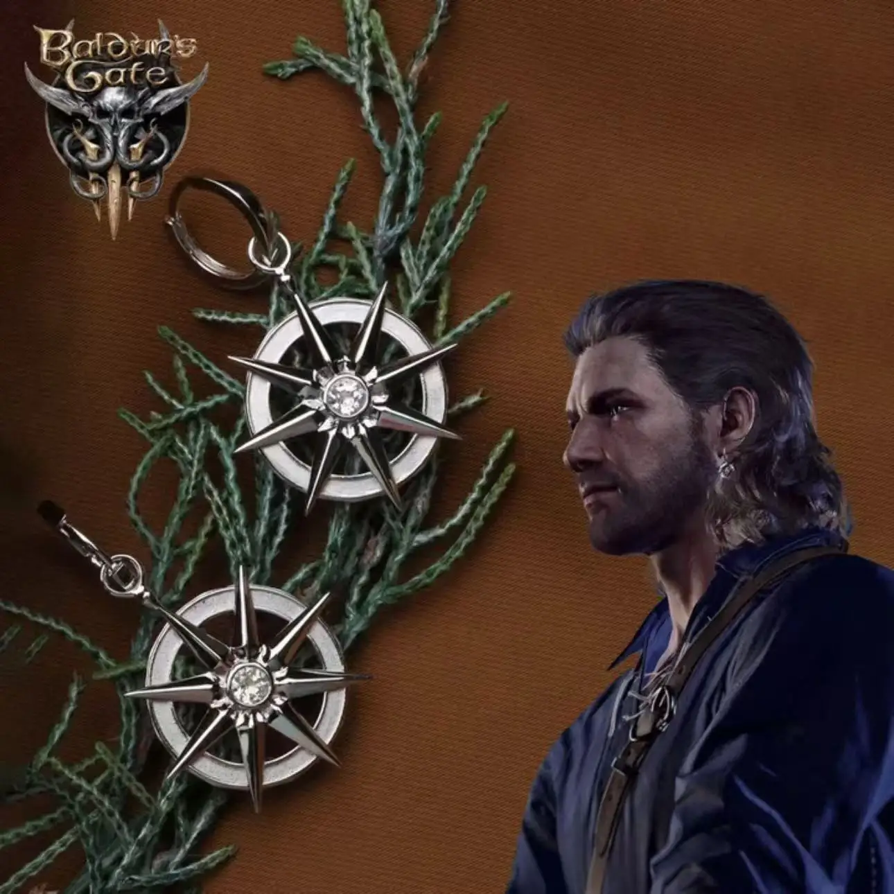 Game Baldur's Gate Gale Dekarios Cosplay Star Pendants Ear Loops Titanium Steel Earrings Jewelry Eardrop Accessories Xmas Props anime ear clips anime brooches