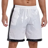 Swimear Mens Swimming Trunks Wet Look Boxer Shorts Drawstring Elastic Waist Pockets Contrast Stripes Beach Shorts Loungewear 2
