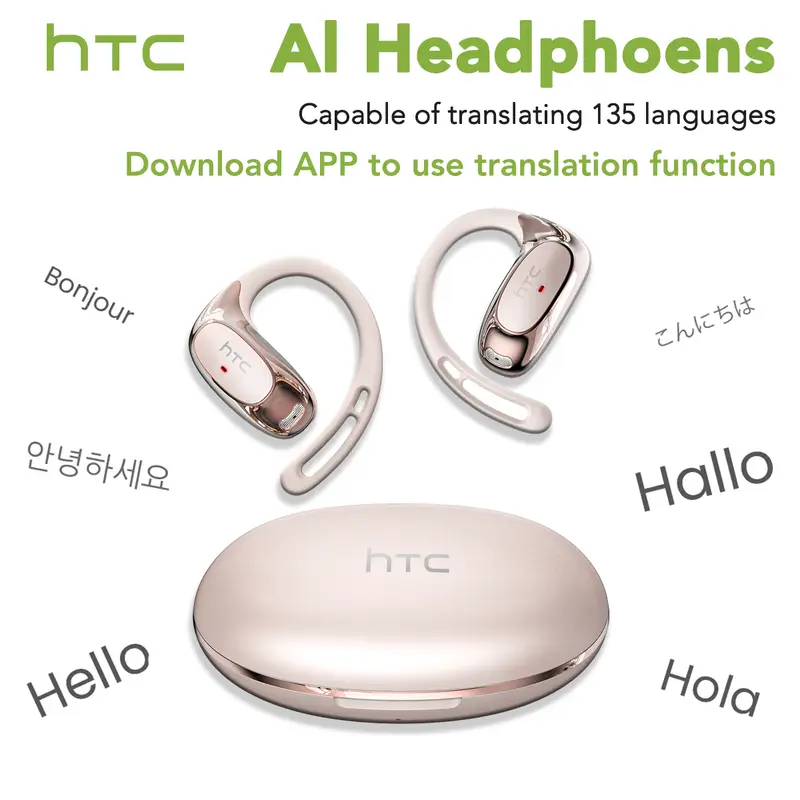 HTC NE35 Bluetooth V6.0 AI Translation Earphones OWS Sport Headphone Comfortable Ultra-light Earhook Wireless Headphone with Mic - Image 7