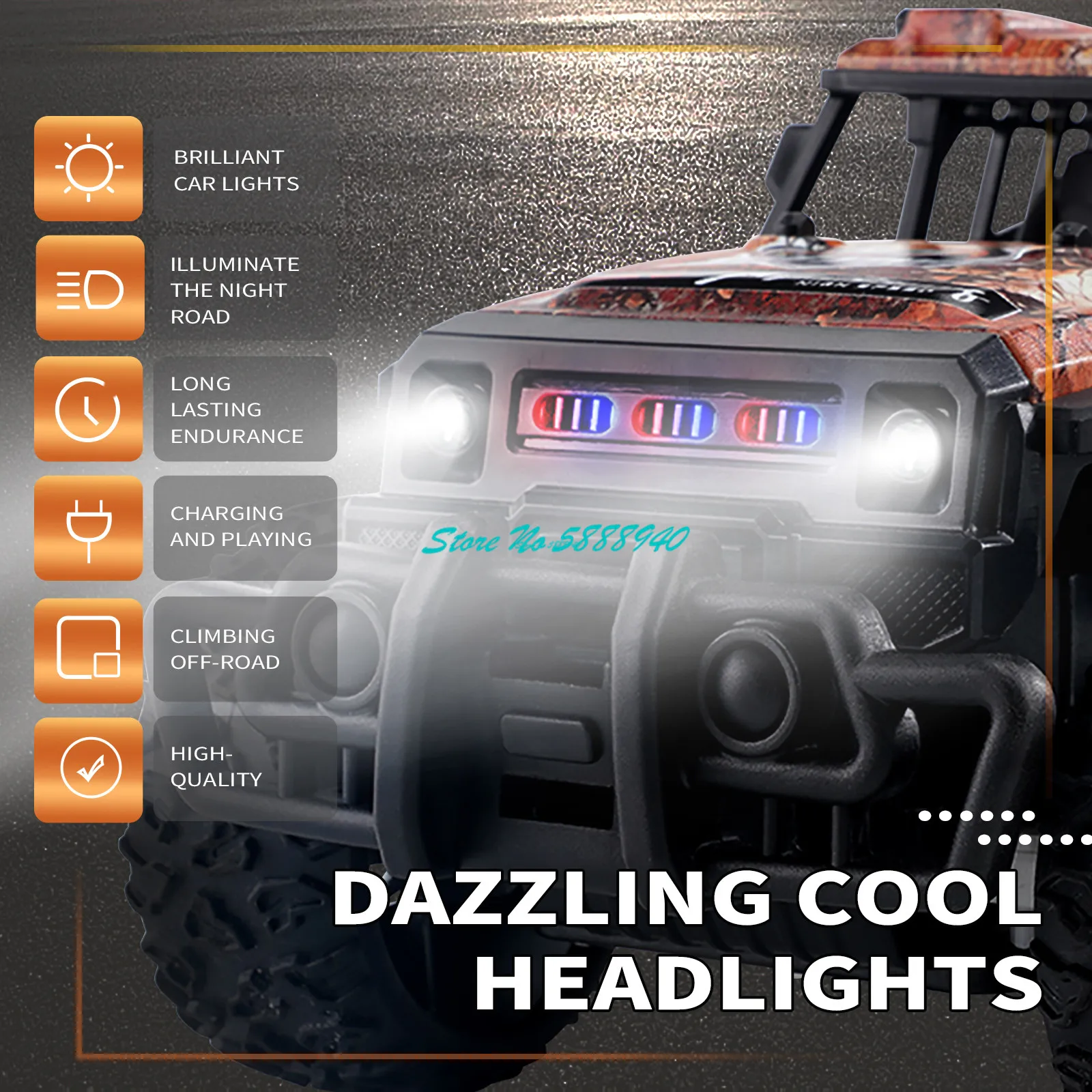 1:20 30Mins All Terrain Off Road Climbing Rc Car Truck 2.4G 4WD LED Lighting Control Crash Resistance Radio Control Truck Model 2