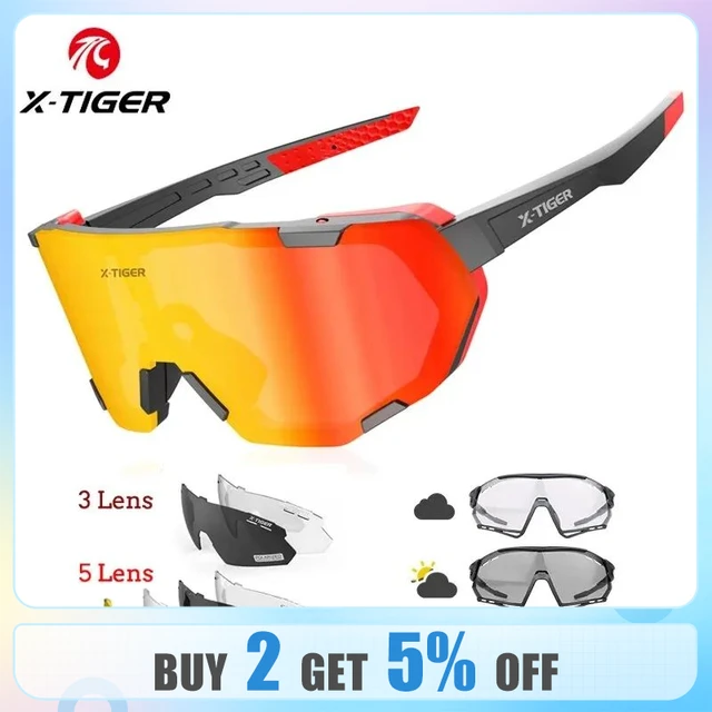 X-TIGER Photochromic Cycling Glasses Men Women Polarized Bicycle Sunglasses  Sports Cycling Running Driving Fishing Glasses