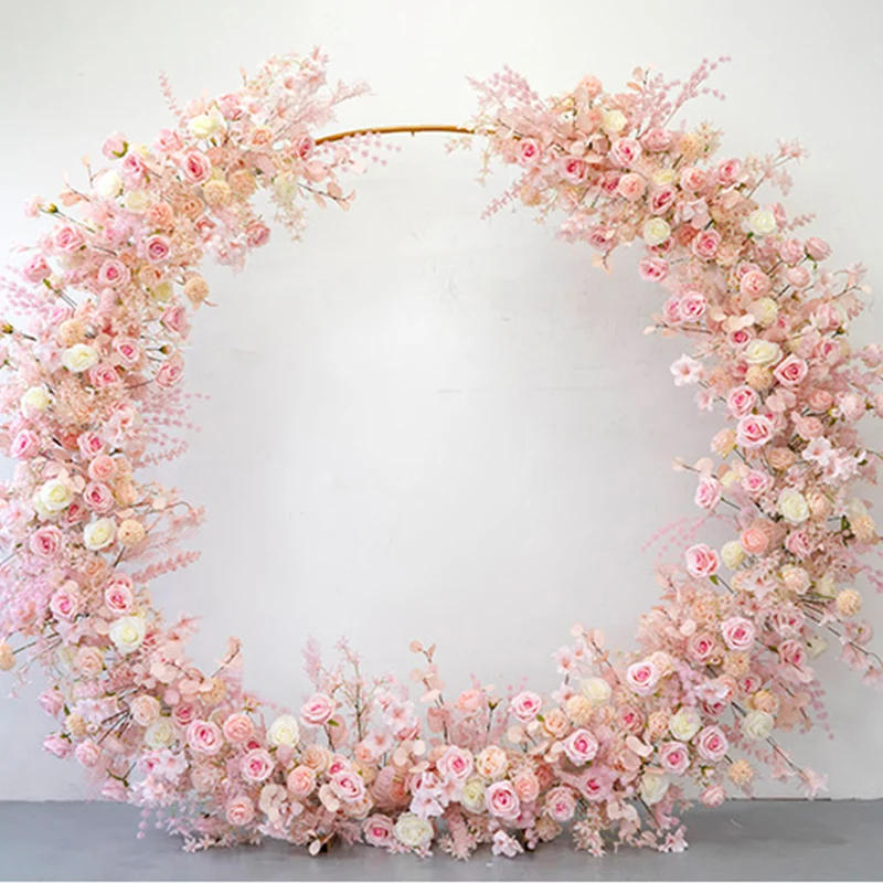

Pink Wedding Artificial Flowers Party Backdrop Arch Decoration Stage Studio Window Display Props Floral Arrangement Hotel Event