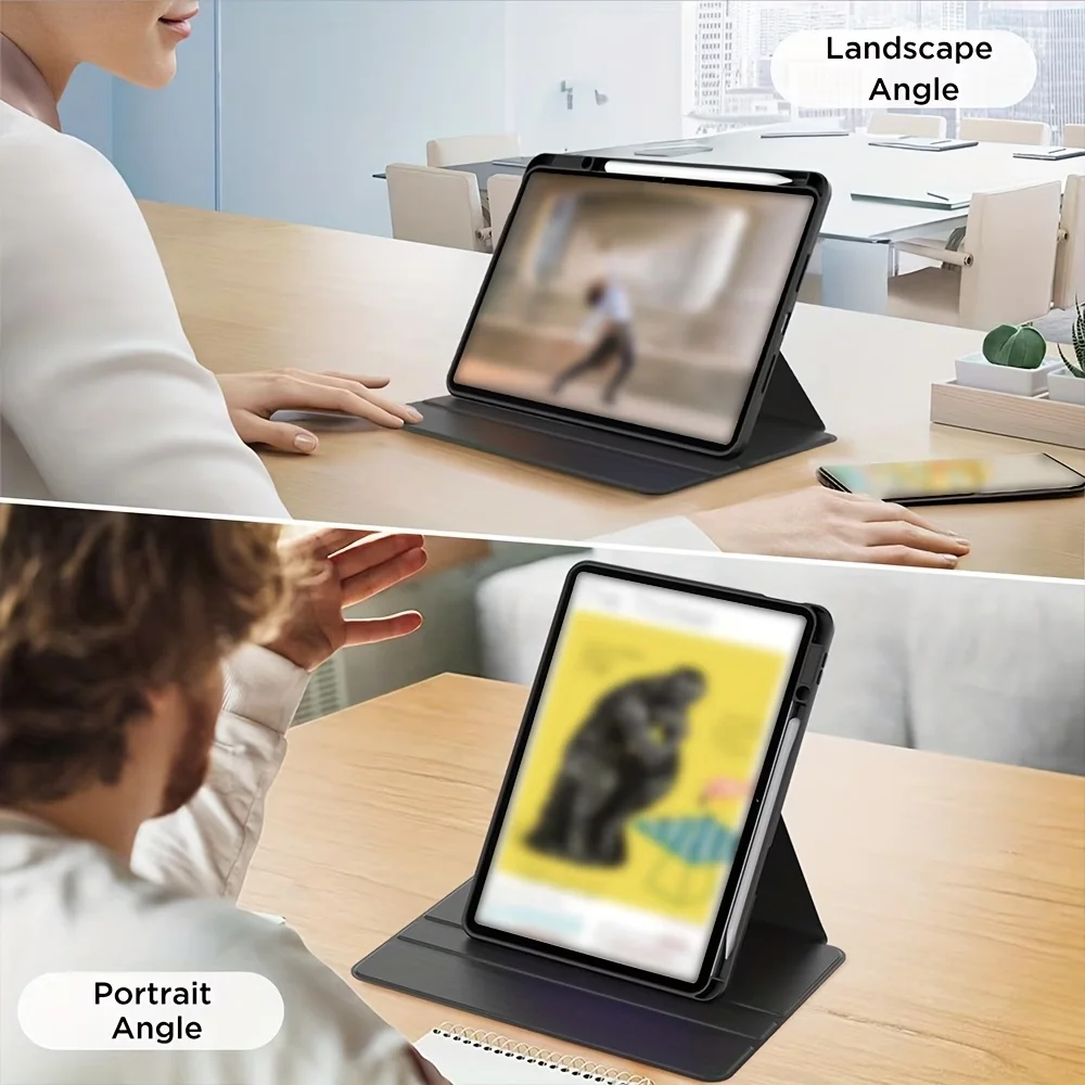360° Rotating Tablet Cover with Pencil Holder and Stand