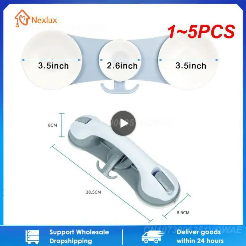 1~5PCS 40kg-110kg Bathroom Suction Cup Shower Handle Safety Anti Slip Handrail Support Bar For Elderly Bath Shower Accessories