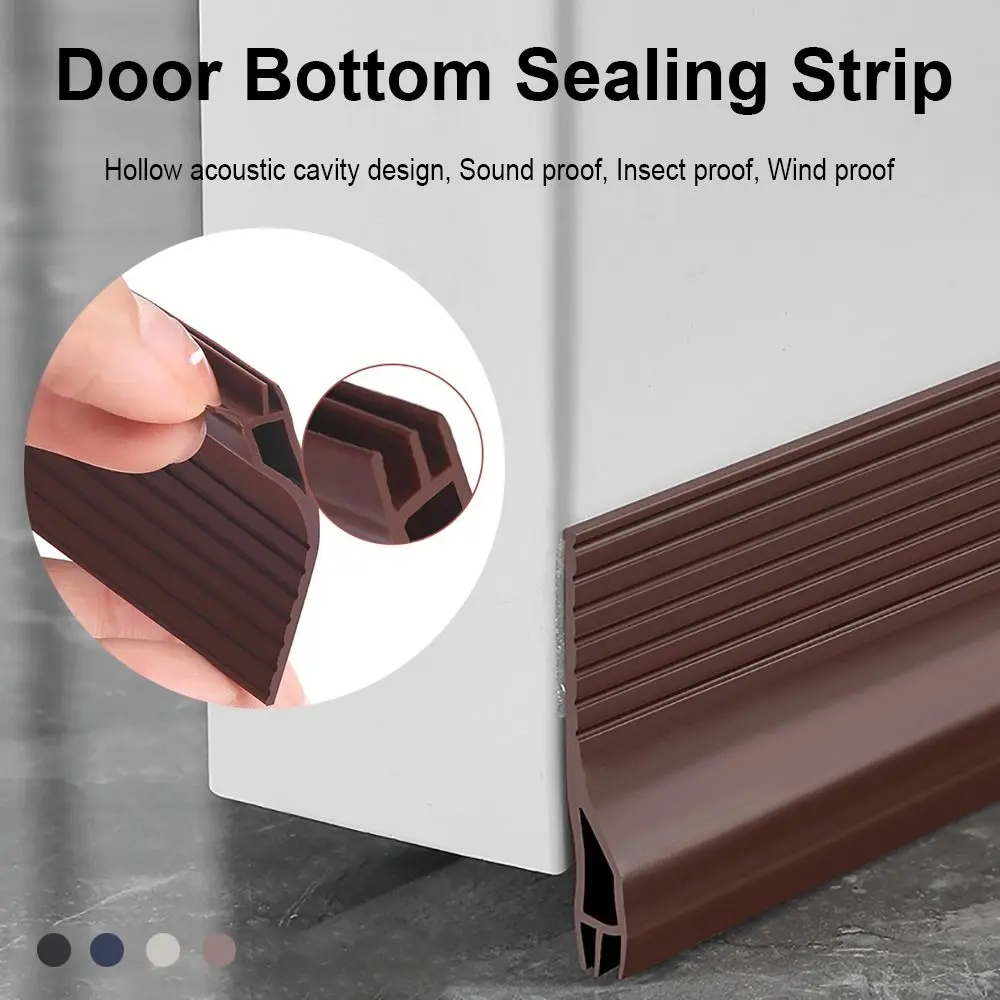 

1m/Roll TPE Door Bottom Sealing Strips Draught Excluder Home Bedroom Soundproof Door Draft Stopper Weather Stripping Windshield