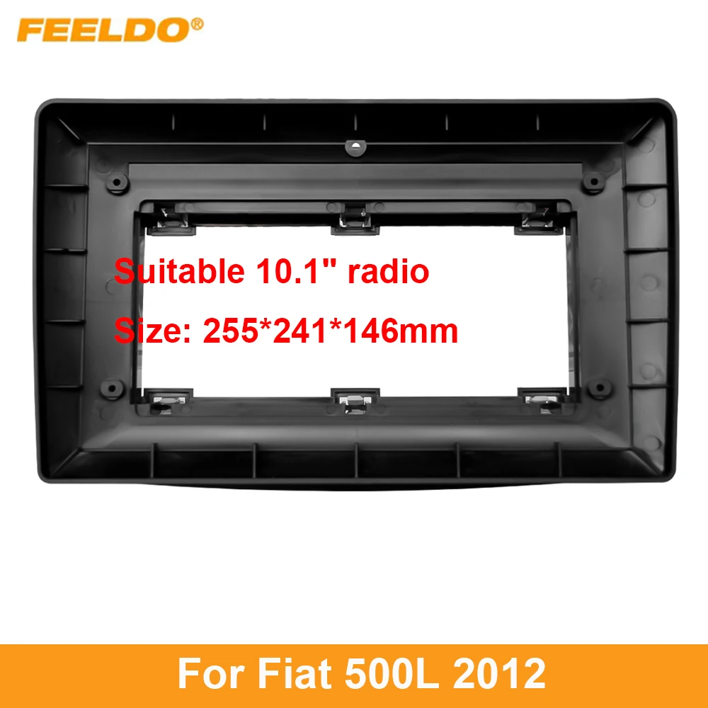 

FEELDO Car Audio 10.1" Big Screen Head Unit Dash Fascia Panel Frame Kit Adapter For Fait 500L 2012+ Radio Dash Frame