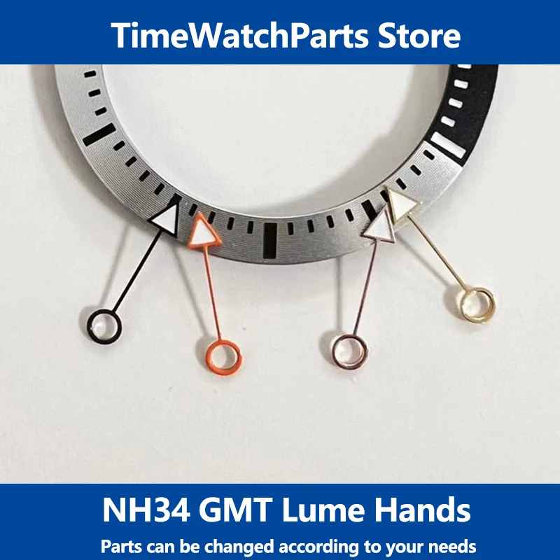 Nh34 Gmt Lancette Dell'Orologio Aghi Per Orologi Luminosi Verdi Per Nh34 Seiko Movimento Automatico Quadrante Dell'Orologio Blu Lancette Accessori Per