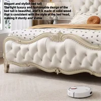 Lit double en bois 200x220cm avec 3 tiroirs de rangement, table de chevet et tête de lit – Ensemble de meubles de luxe pour chambre à coucher 3