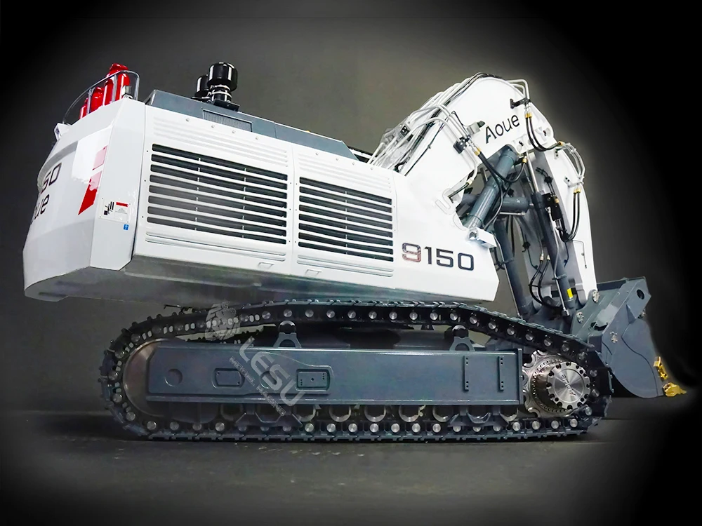 S6a85674beff14b0cbf0256b4a535a035e New Arrival LESU 1/14 RC hydrauliczna do metalu koparka podwójna pompa Aoue 9150 przednie tylne wiadro ciężkie Model zabawkowy górnicze TH21528-SMT3
