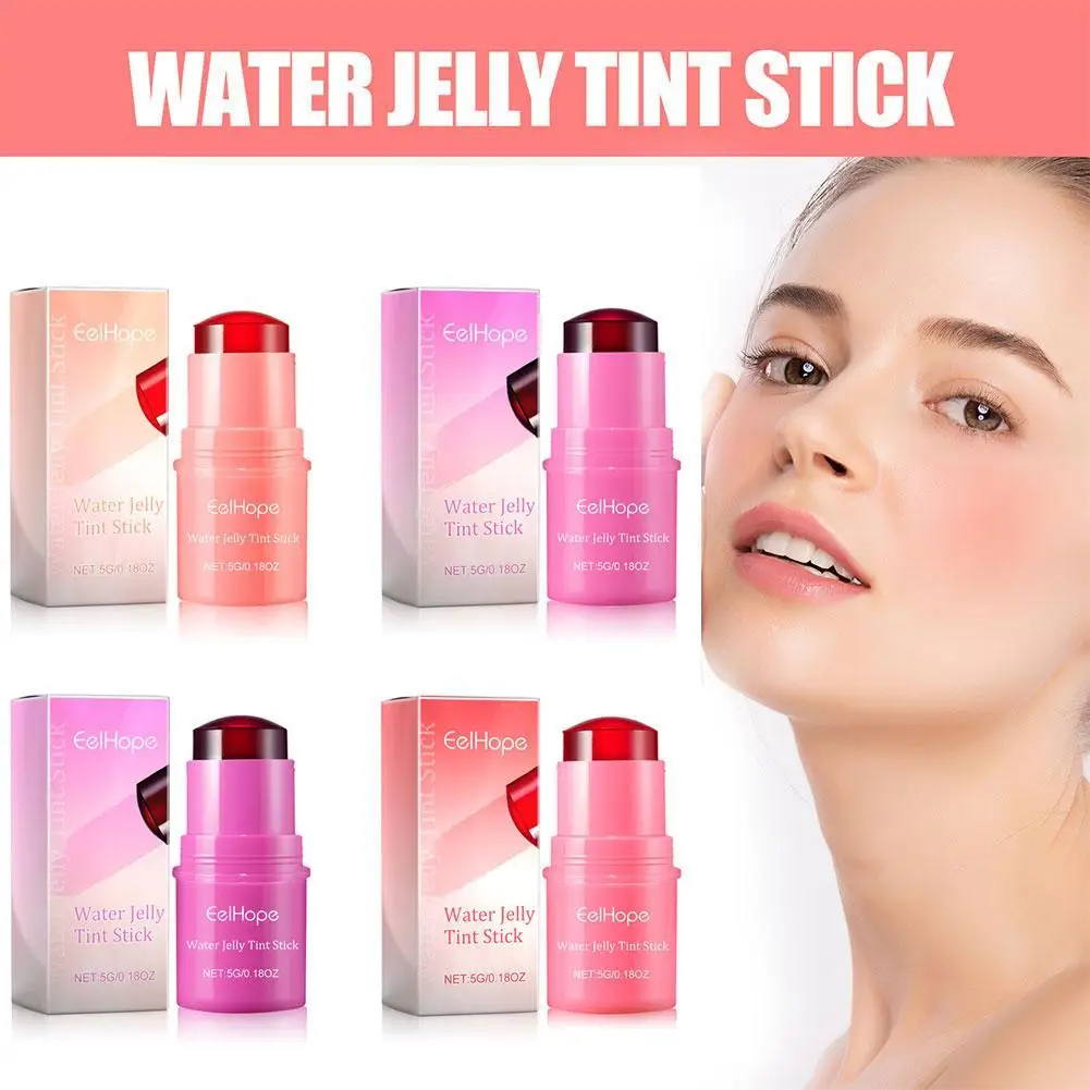 

3-in-1 Cheek Lip Tinted Moistured Blush Stick Eyes Cheek Lip Brighten Cream Water Jelly Tint Stick Matte Contour Makeup 25g