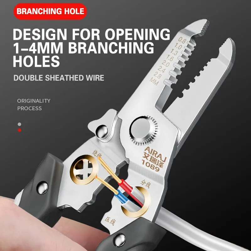 AIRAJ Multifunctional Handheld Branching and Crimping PliersStripping Pliers Electrician Specific Wire Cutting Pliers hand tools - Image 4