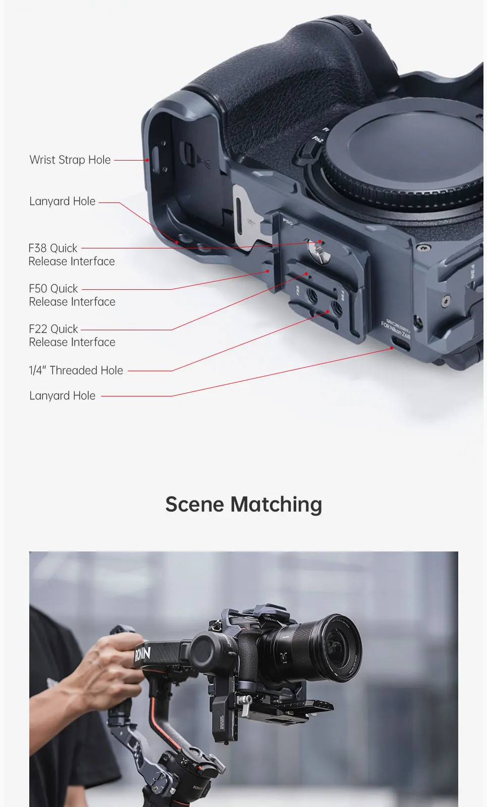 Camera Cage Kit for Nikon Z6iii Suitable for F22&F38&F50 Quick Release System