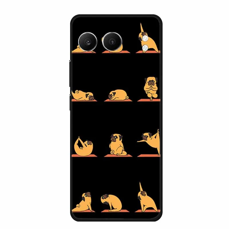 Cute Cartoon Cat Black Silicone Soft Back Cover Case