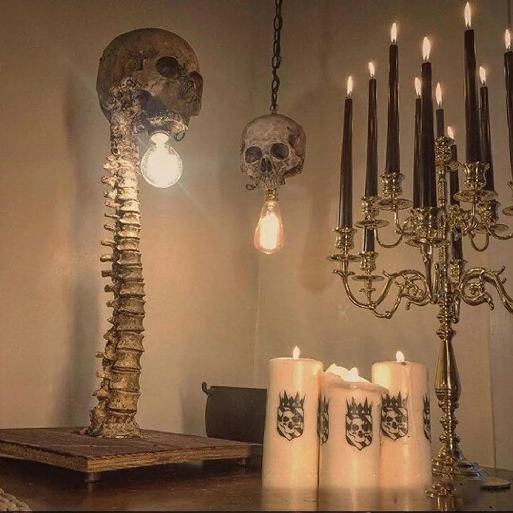 

1Pc Creative Skeleton Shape Desk Lamp Halloween Funny Terrifying Atmosphere Photography Props Home Decoration Ornaments