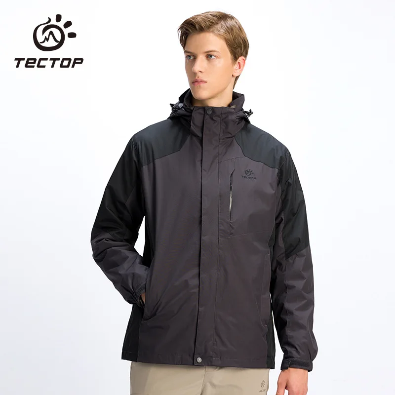 Фото Зимняя уличная Мужская и Женская куртка Tectop с подкладкой, комплект из двух предметов, утепленная водонепроницаемая ветрозащитная походная куртка для кемпинга №2