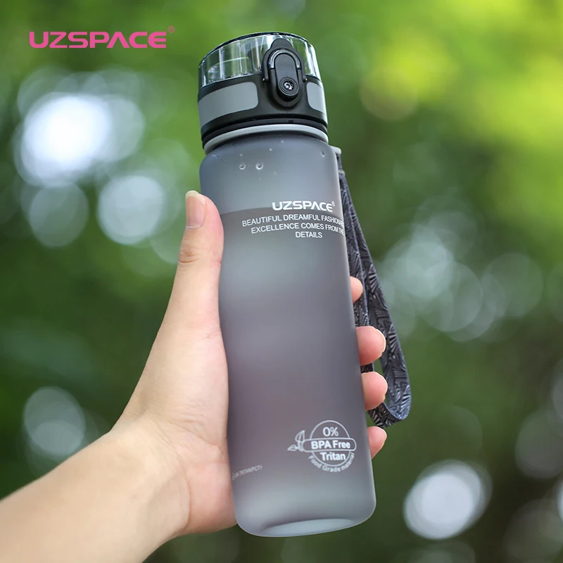 Hot Sale Sports Water Bottle 500/1000ML Protein Shaker Outdoor Travel  Portable Leakproof Drinkware Plastic Drink Bottle BPA Free
