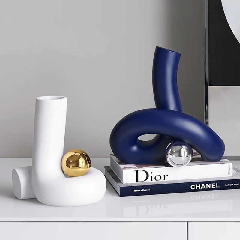 

Абстрактная ваза, креативная полимерная художественная Цветочная композиция, контейнер для рукоделия, украшение для гостиной, настольная ваза для цветов, украшение для дома