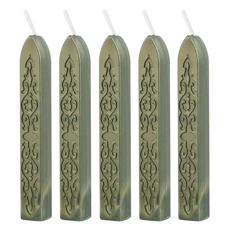 Pack of 5 Solid Color Sealing Wax Sticks for Envelopes, Invitations, and Gifts